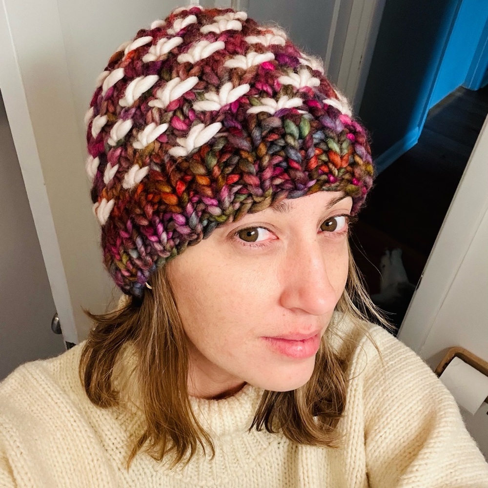 100% Merino Wool Hand Knit Winter Hat